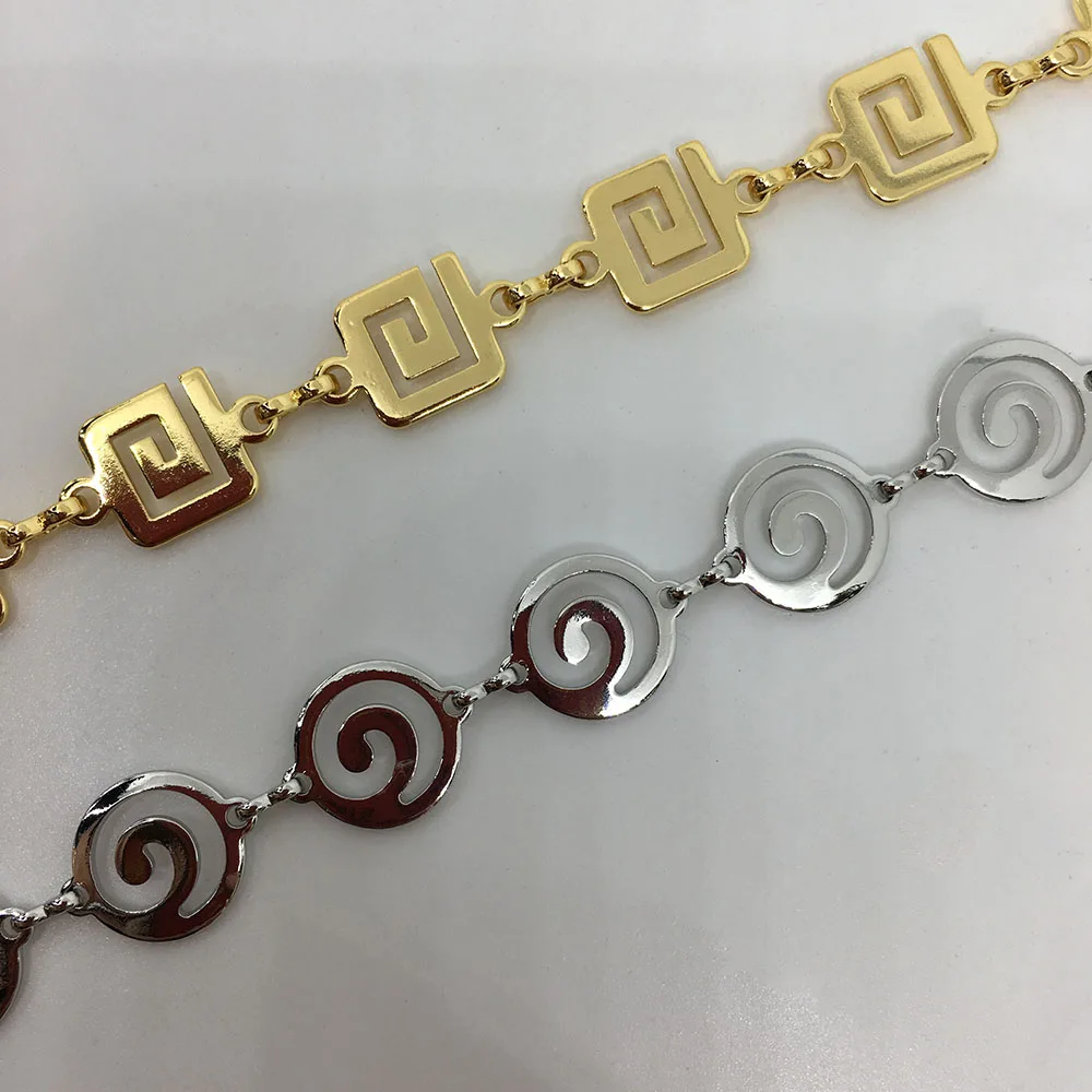 

Никелированная Золотая спиральная подвеска Ручной работы 18k для одежды, багажа, медная цепь, мужское ожерелье ручной работы