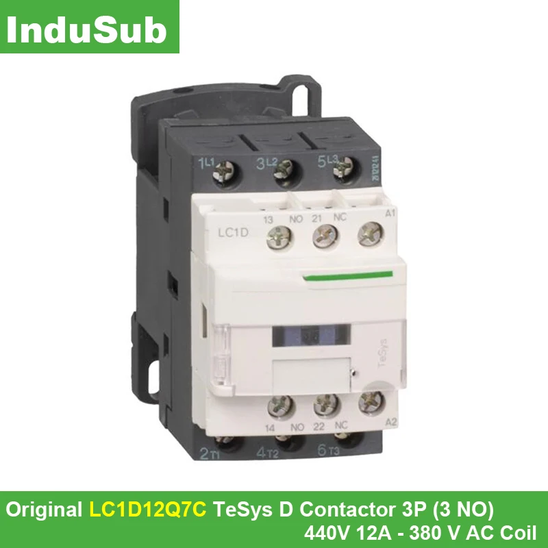 

Оригинальный LC1D12Q7C TeSys D контактор 3P (3 NO) 440V 12A - 380 V AC катушка