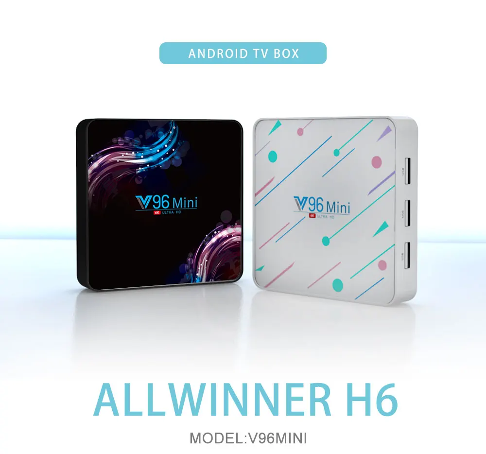 V96 мини ТВ коробка Android 9,0 Allwinner H6 4 ядра, 4 Гб 128 6K H.265 Wi-Fi V96mini 32 ГБ/64 Гб Smart tv Box HD Netflix Youtube