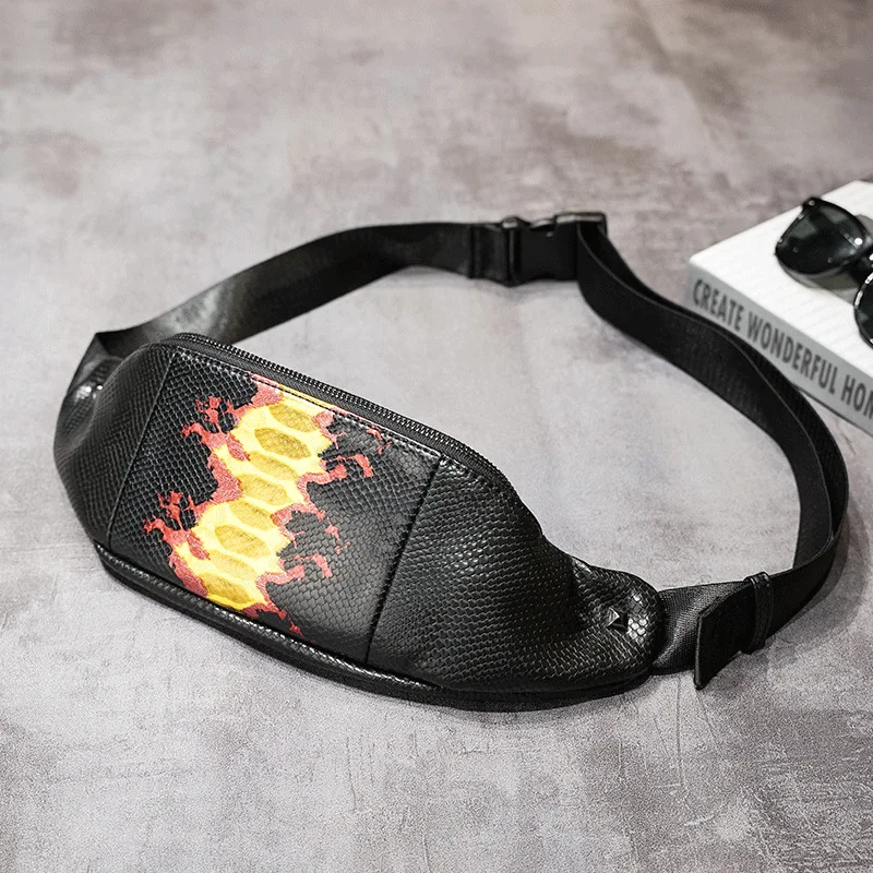 Новинка 2020 нагрудная сумка DAEYOTEN со змеиным узором Женская поясная модная кожаная
