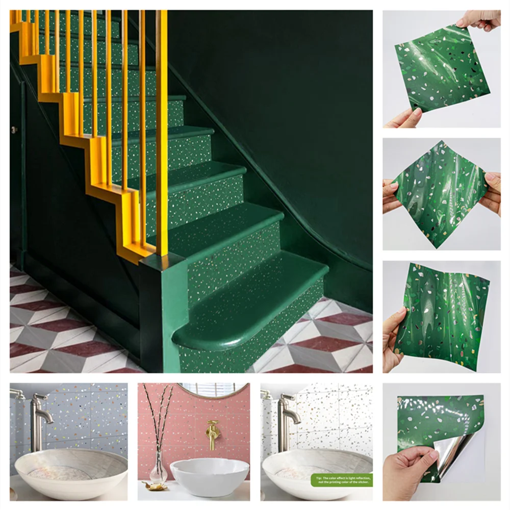 Зеленый светильник роскошный металлический стиль керамическая плитка наклейки