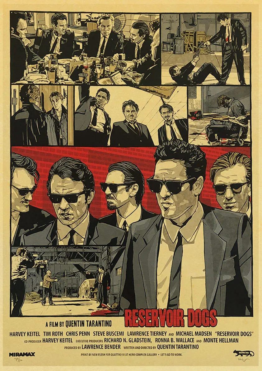 E163 Quentin Tarantino Movie Kill Bill Inglourious Basterds The Hateful Eight Poster High Quality Kraft Paper Home Room Decor - Цвет: E163