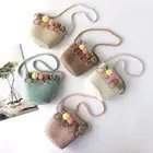 Пляжная соломенная детская сумочка, миниатюрные вечерние сумки-клатчи с цветочным принтом для девочек, миниатюрные сумки-мессенджеры для девочек, лето