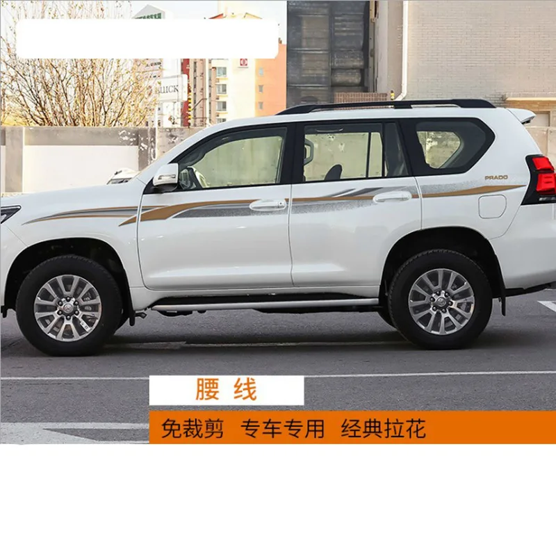

Body stickers for Toyota Prado Modified stickers for Toyota Prado 2pcs Car Side Door Stickers Auto Stylish Decals Car Styling