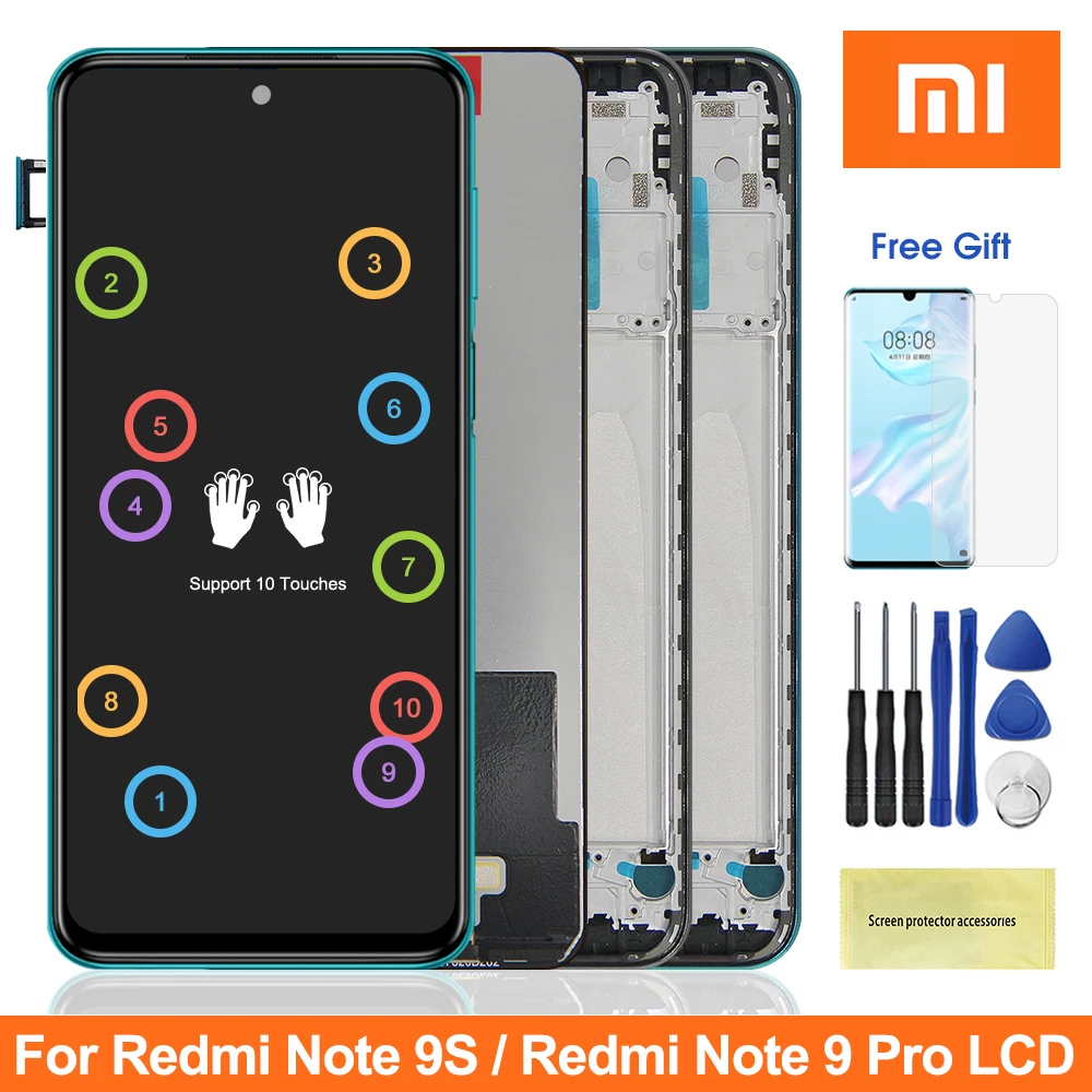 Оригинальный 6 67 ''экран для Xiaomi Redmi Note 9S Note9S ЖК-дисплей с сенсорным экраном