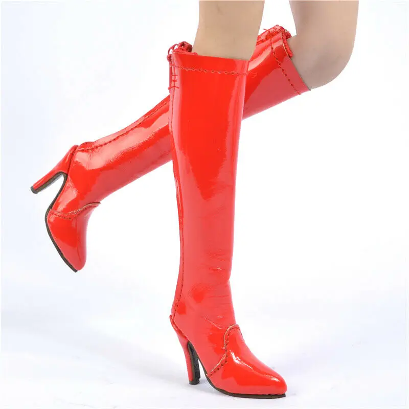 

1/6th red Women's Hollow Long Tube Boots Model for 12" PH UD HT Body Figure