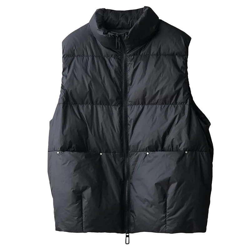 

White Duck Down Jacket 2021 New Women's Short Stand Collar Loose Fashion Waistcoat Vest Winter Clothes Women