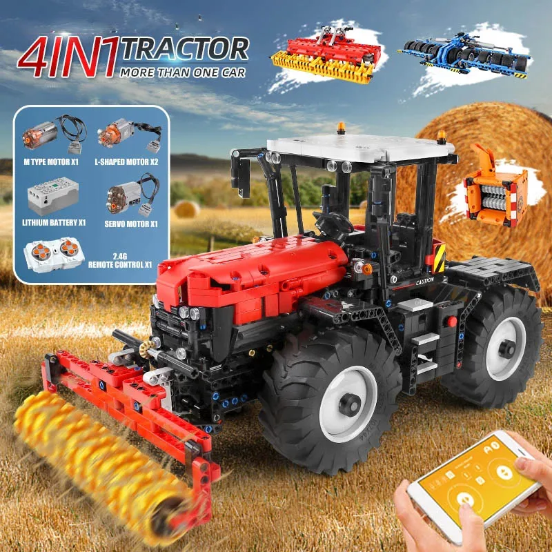 

MOC-25371 High-Tech RC APP Tractor Fastrac 4000er Series Model Bricks Farm Machinery Building Blocks Toy for Kids Gifts
