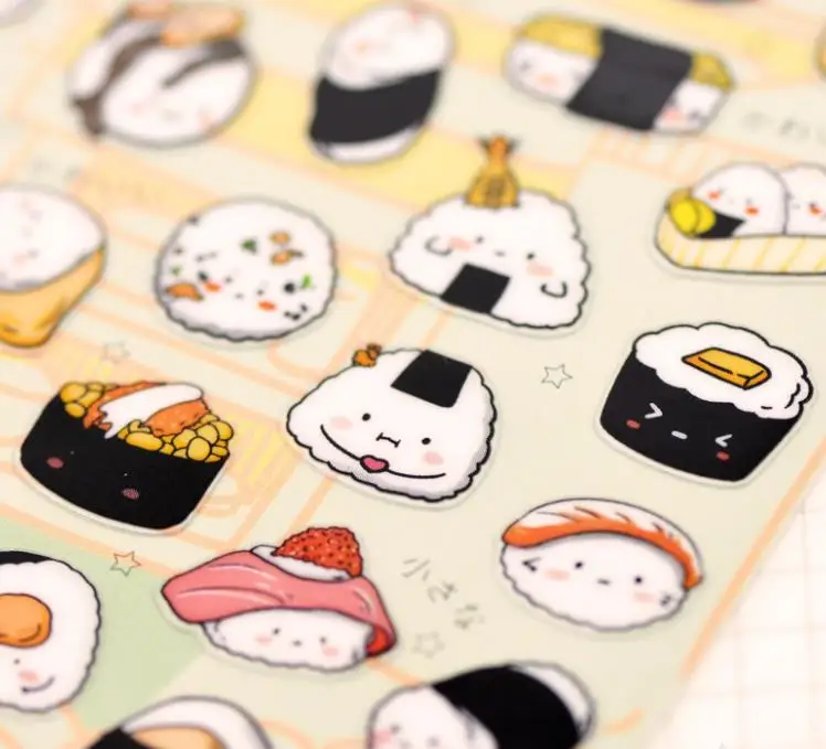 1 лист мультяшных суши торт Декор Наклейка животное обезьяна Кот наклейка для