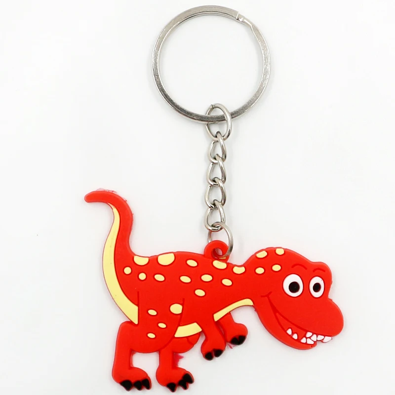 

6 Pcs/set Cute Animal Dinosaur PVC Keychains for Kids Colorful Pendant Keyrings Happy Birthday Party Baby Shower Party Favors
