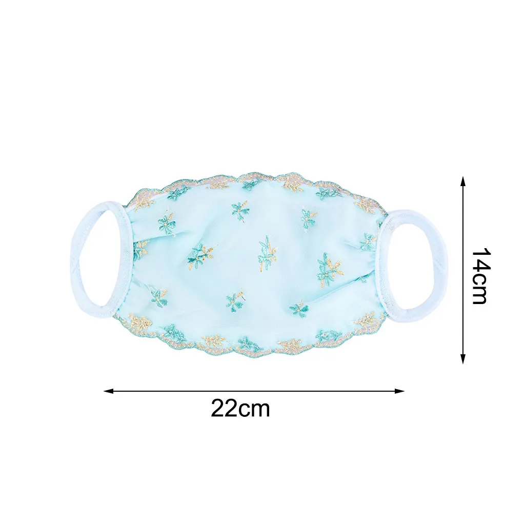 1 шт. Кружевные маски для лица женские многоразовые чистые цвета дышащие