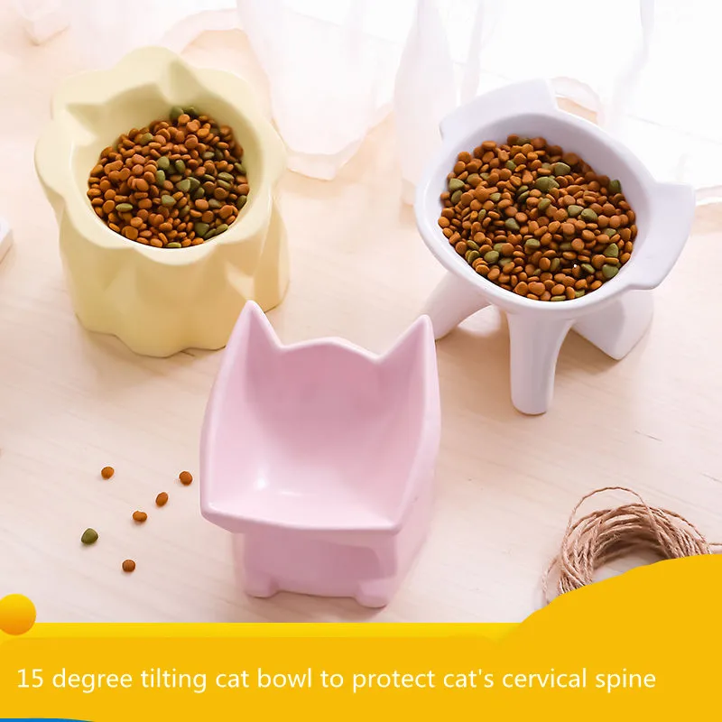 

Керамическая миска для питья собак круглая миска для еды стабильная приподнятая миска для кошек кормушка для кормления домашних питомцев п...