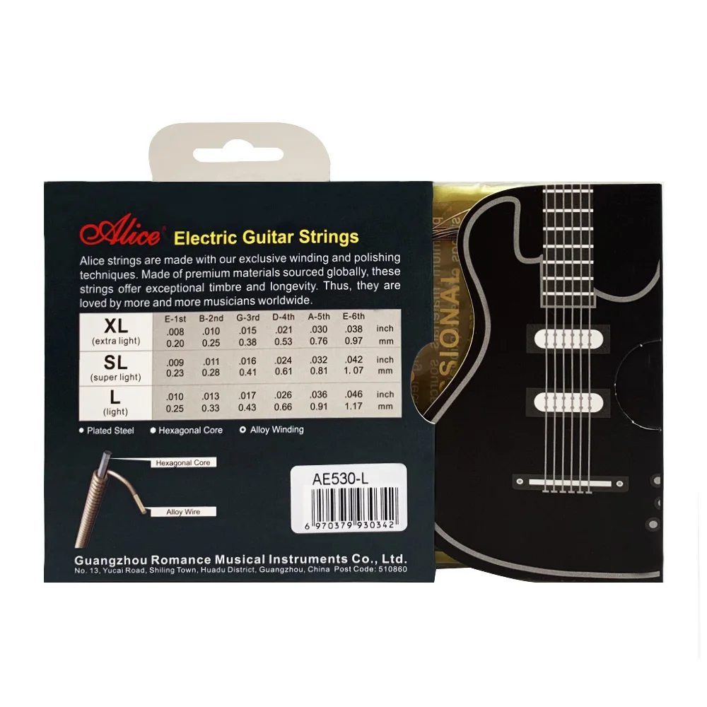 alice ae530 elektrische gitarre saiten 1st 6th set überzogene stahl hexagonal core nickel legierung wicklung licht super extra free global shippi