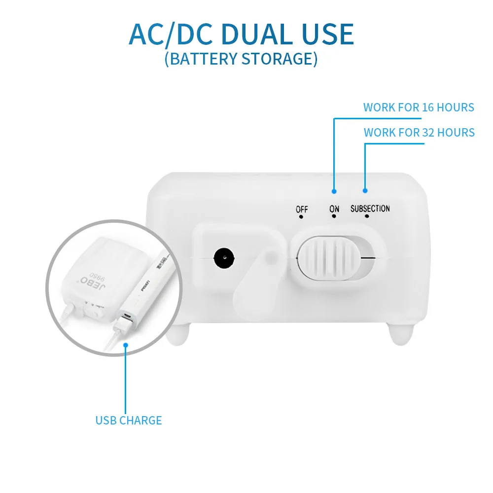JEBO аквариум AC и DC двухцелевой кислородный насос бесшумный литиевая батарея