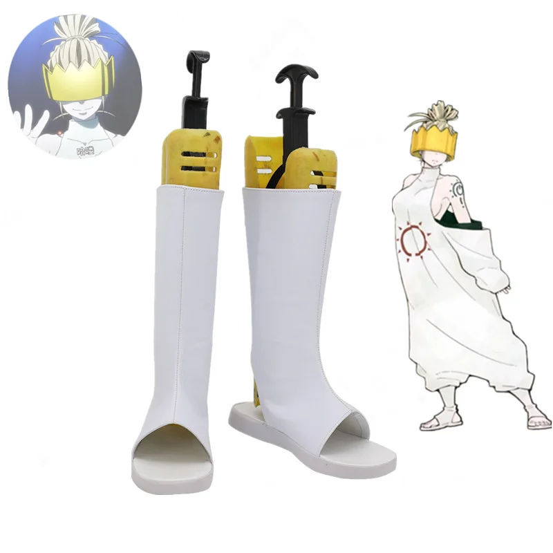 Fire Force Haumea Cosplay Boots White Sandals Shoes Custom Made Any Size women Men Halloween Cosplay Costume white Boots