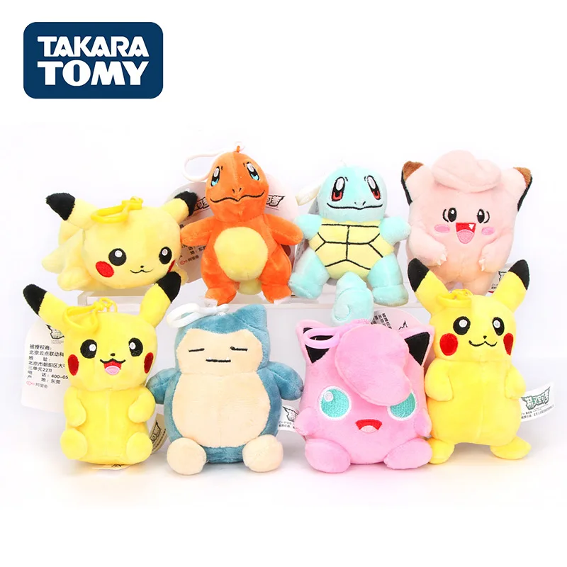 Takara Tomy Pokemon подлинный Пикачу плюшевый кулон в форме куклы Charmander Jigglypuff Bulbasaur животные куклы игрушки для детей