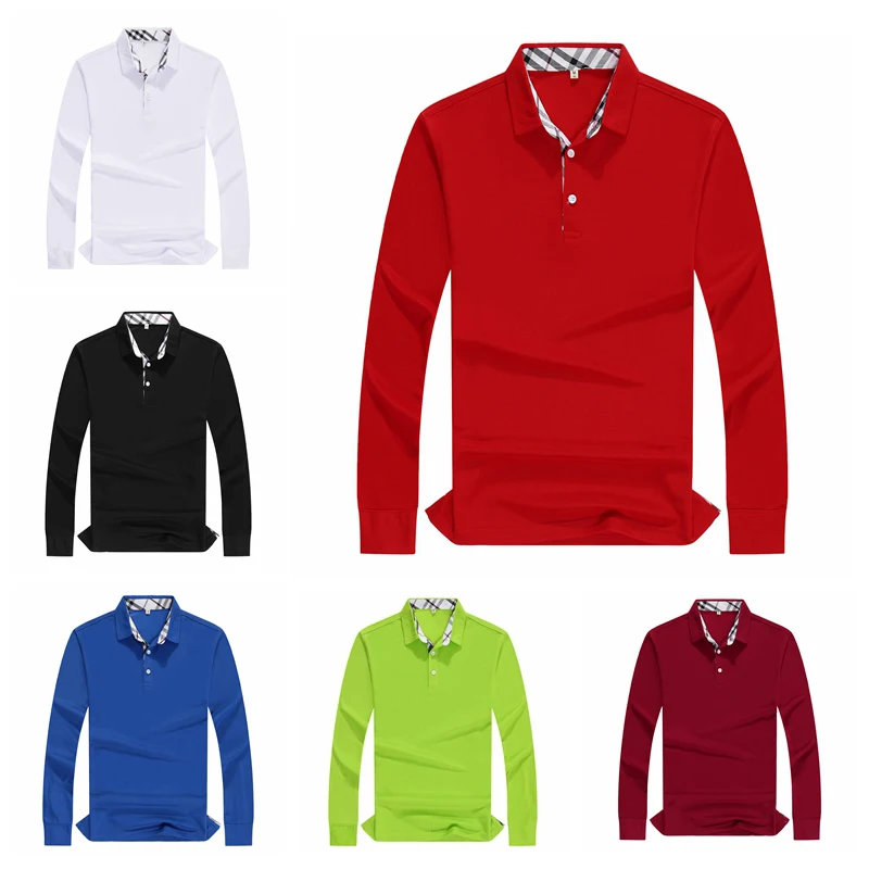 2019 Для женщин Поло осеннее Femme высокое качество Однотонная рубашка с длинным