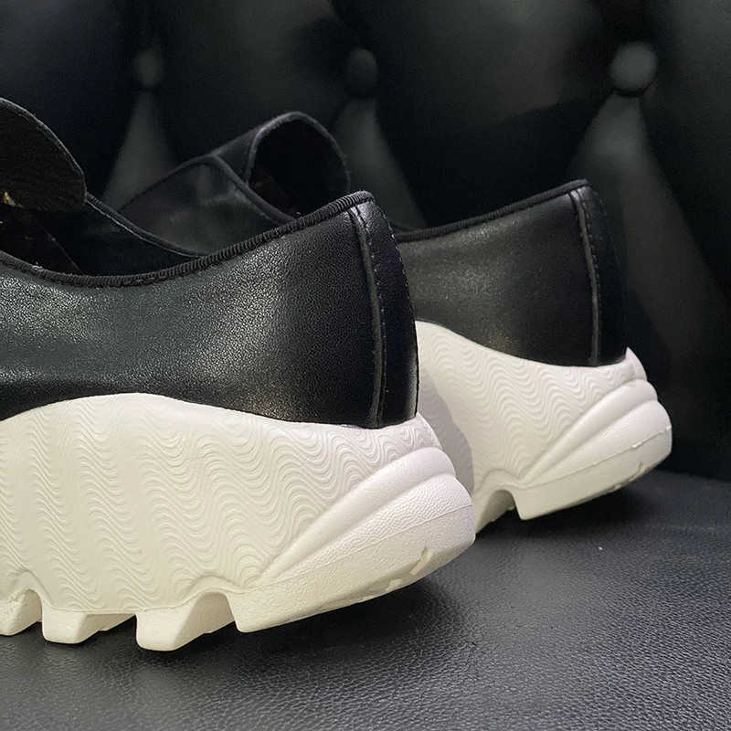 

Thick Bottom Height Increasing Mens Casual Shoes Handmade Genuine Leather Slip-On Classic Driver Loafers Summer Fashion Sneakers