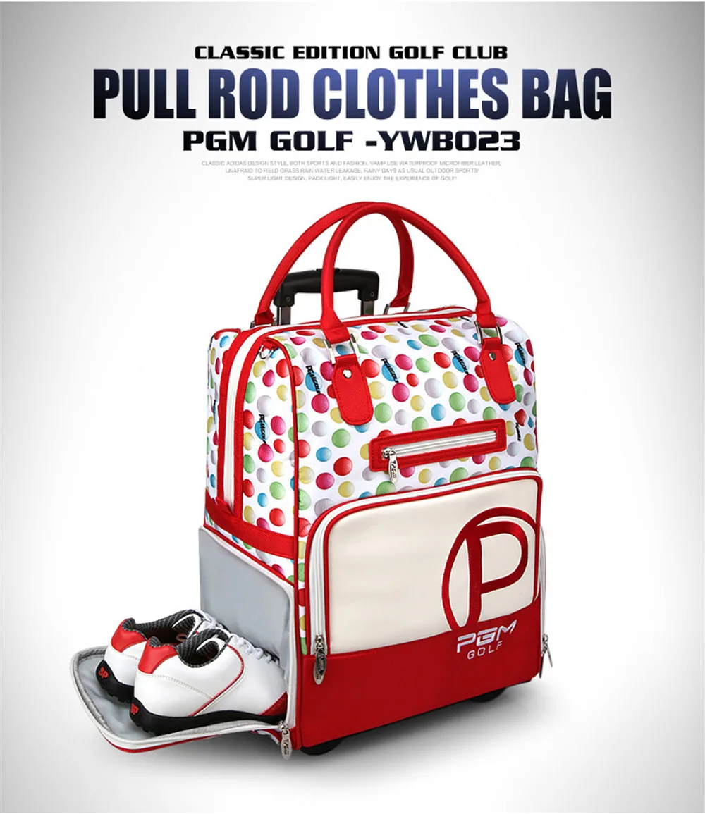 

PGM New Nylon PU Golf Clothes Bag Durable Traveling Bag with Wheel Portable for Men and Women Golf Clothes Bags