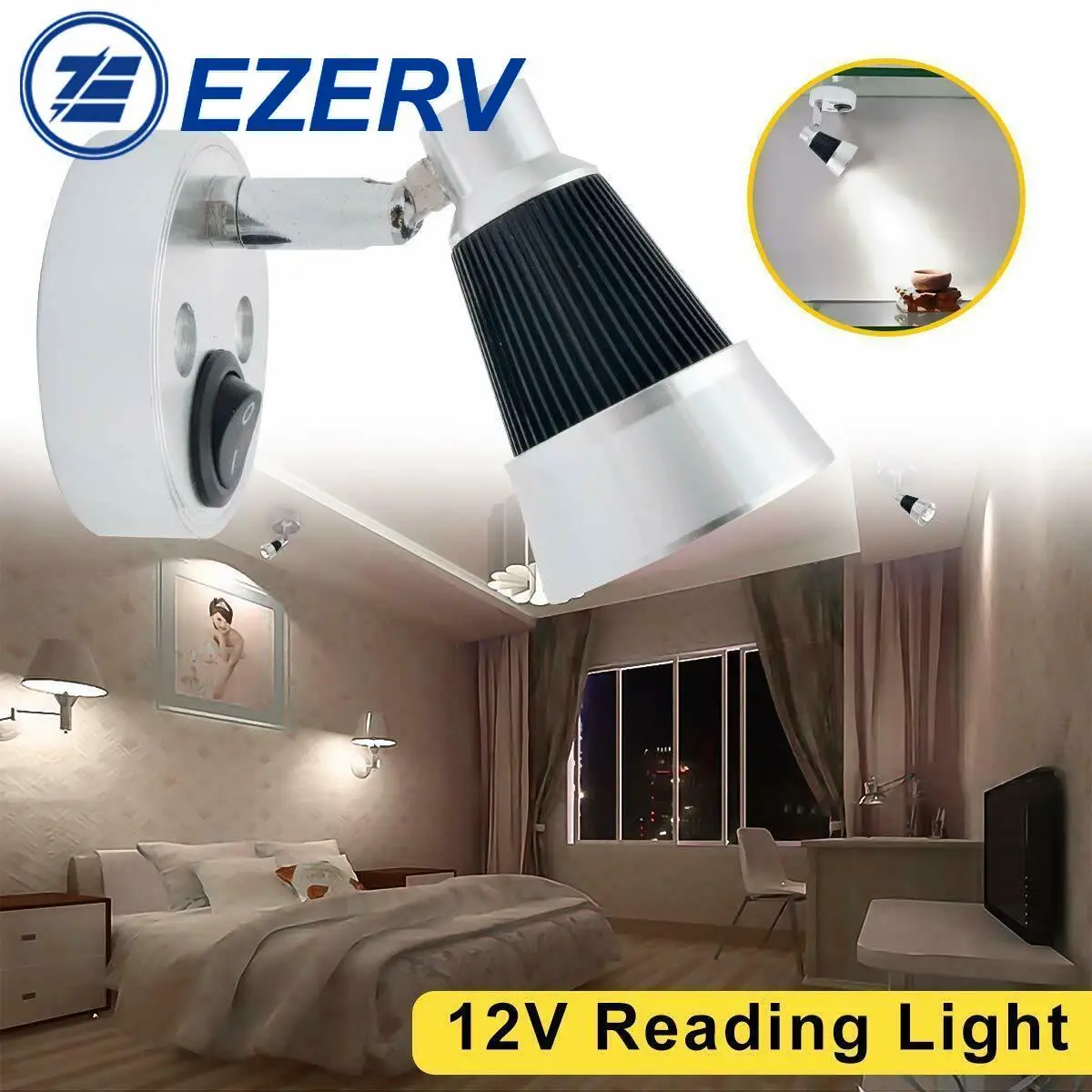 12V на колесах чтение светильник Настенный белый светодиодный 6000K кемпер прицеп