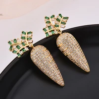 new golden carrot earrings romantic love gifts brand earrings sweet cute vegetable stud earring for female