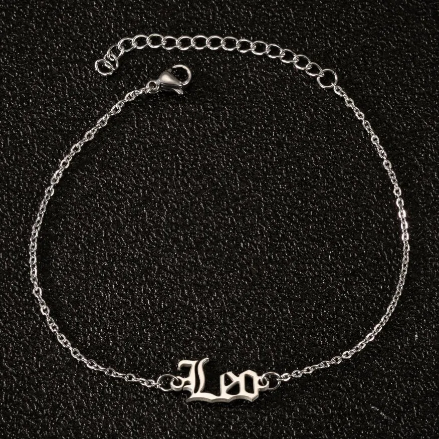 

Zodiac Sign Anklets for Women Gold Color Ankle Bracelet Stainless Steel Leg Chain Horoscope Leo Aries Anklet Foot Jewelry