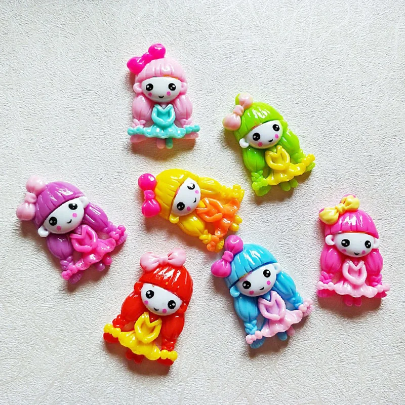 10 шт. симпатичная Маленькая девочка принцесса кабошон с плоской задней стороной