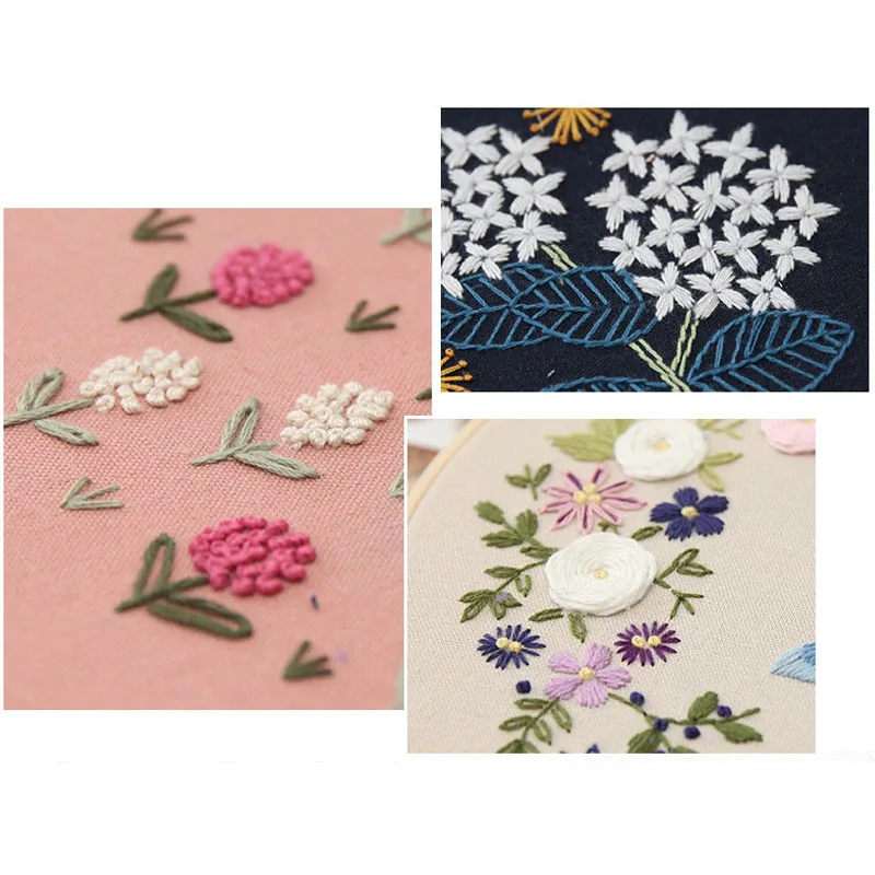 Набор для рукоделия с цветочными узорами-обручем вышивки крестиком ручная