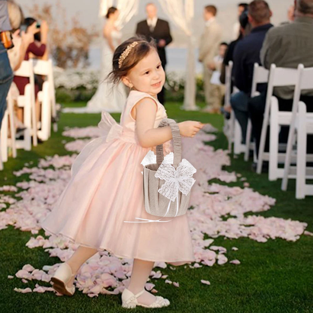 Для девочек в цветочек корзина для Love оформления свадеб чехол сатиновая хранения