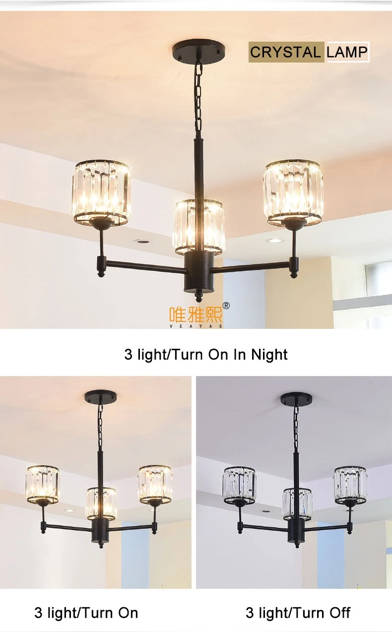 Luxury Crystal chandelier for Living Room Classic Crystal Chandelier Light Fixtures Bedroom Gold Lamp LED Crystal Lamp Ceiling