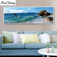 nordic beautiful blue sea and sky landscape large 5d diy daimond painting full square round rhinestone embroidery sale f477