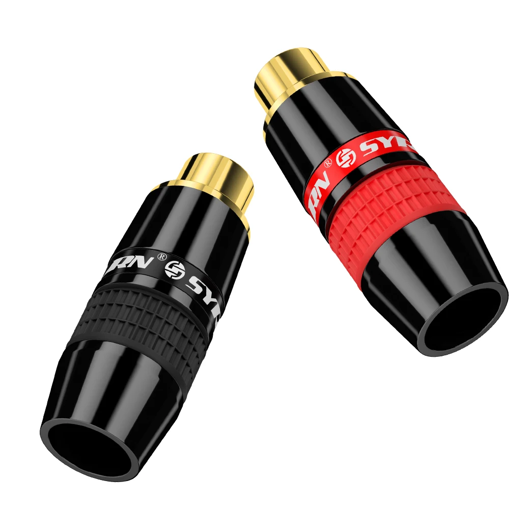 20 шт Hifi RCA Jack 24K позолоченный Мужской Двойной самоблокирующийся провод лотоса