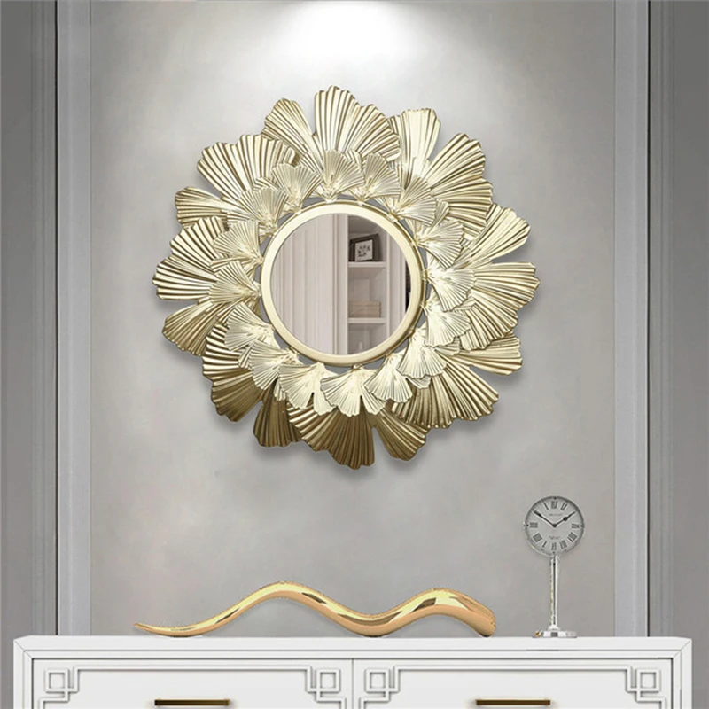 

Gold Wall Mirror Decor Metal Decorative Wall Art Hanging Mirror for Bedroom Living Room Lightweight FAS6