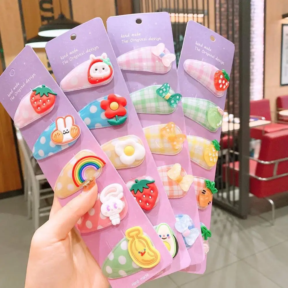 Модные заколки для волос с фруктами и цветами маленьких девочек симпатичные