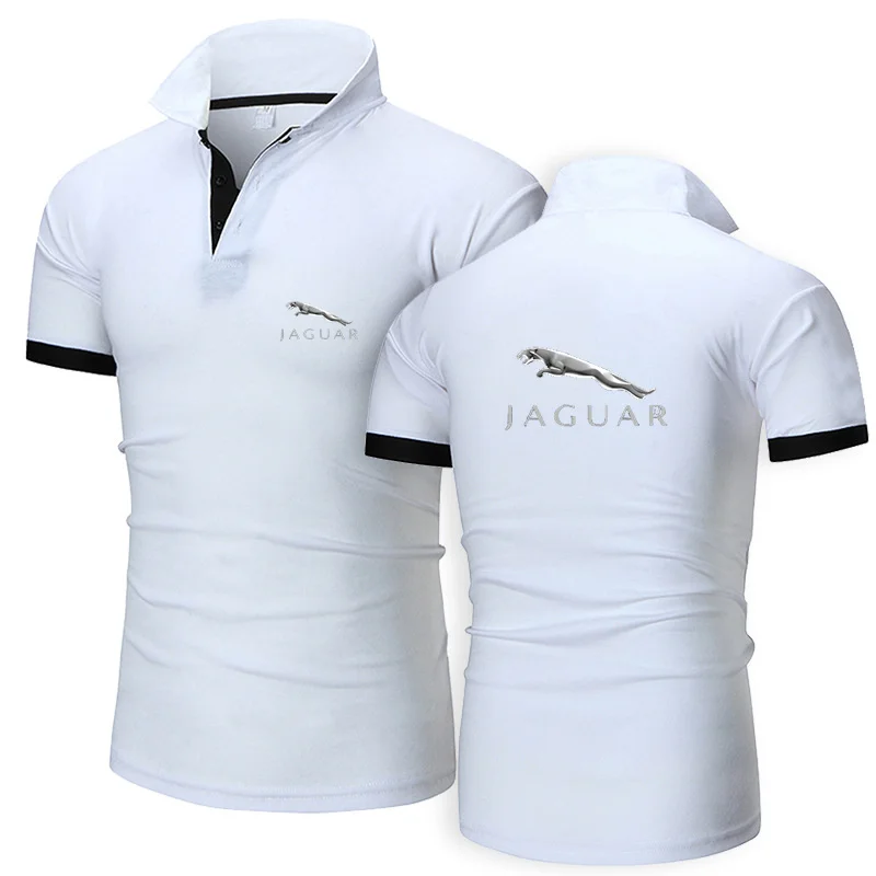 

Summer 2021 New Jaguar Logo Men's T-shirt Polo Shirt men fashion polo shirts casual Slim Solid color business men clothing