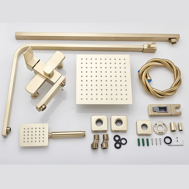 Dfrkjhre Золотые Смесители для ванных комнат 8 ''/10'' дождевой смеситель для душа набор настенный с ручной душ цилиндрическая пробка