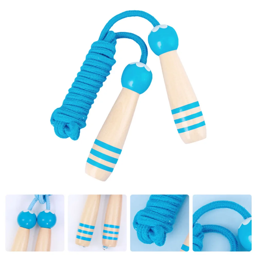 

Kids Adjustable Length Ropes Wooden Handle Jumping Ropes Fitness Skipping Ropes