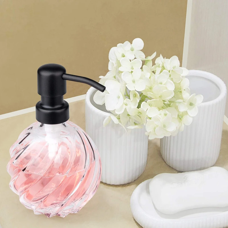 

Soap Dispenser Replacement Pump,4Pack Rust-Proof Stainless Steel with Black Metal Coated Pumps Fit Standard 8Oz/16Oz Boston Roun