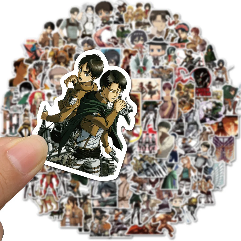 103050pcspack attack on titan anime stickers laptop guitar motorcycle luggage skateboard bicycle car stickers waterproof st free global shipping