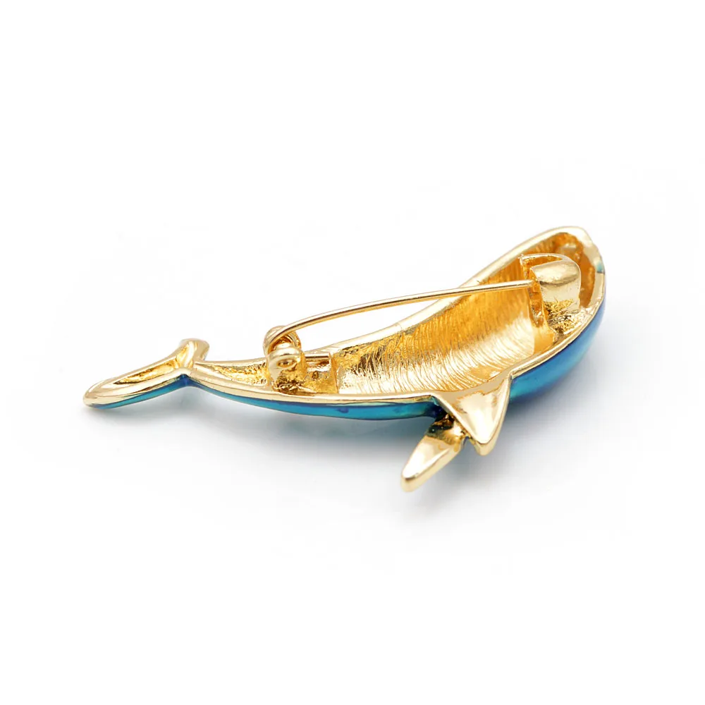 

YoungTulip Blue Color Whale shape unisex Brooches Fashion Sea Animal Pins Fashion Jewelry Enamel gift for kids High Quality pins