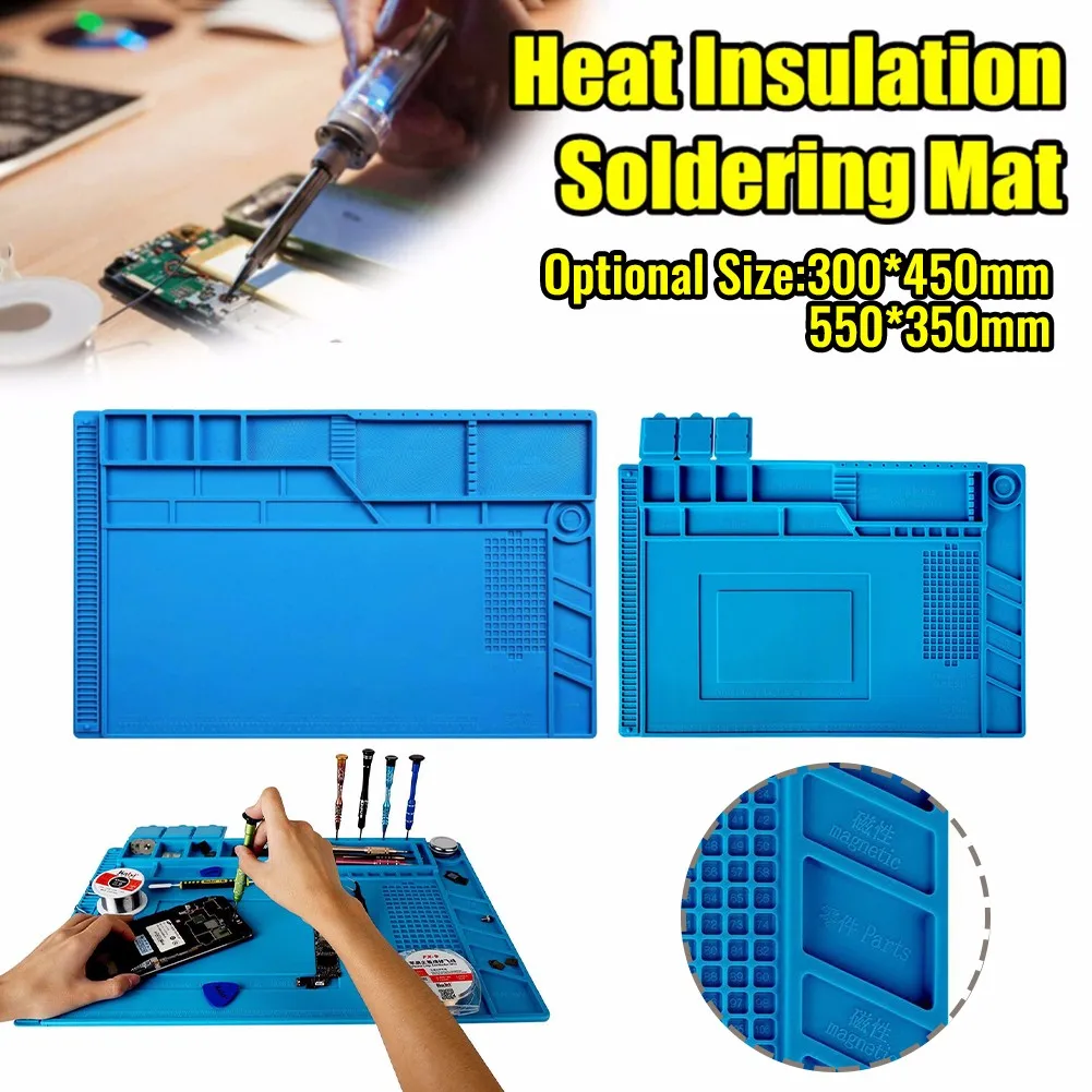 

55*35cm Silicone Heat Insulation Desk Pad Mat Soldering Station Phone Repair Maintenance Repair Mobile Phone Tablet Computer