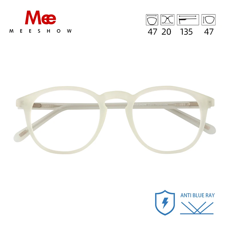 Очки для чтения MEESHOW с защитой от синего света мужские и женские круглые ретро