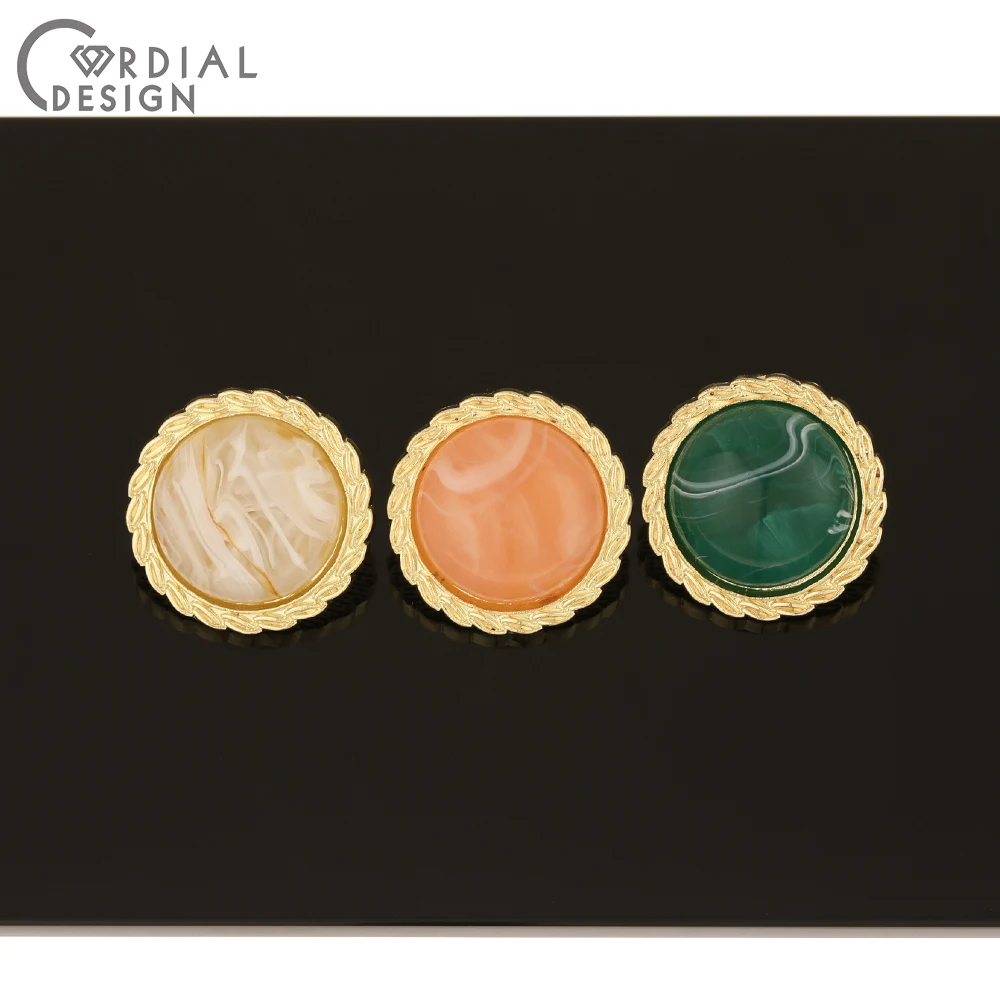 

Cordial Design 50Pcs 23*23MM Jewelry Accessories/DIY Making/Earrings Stud/Resin Effect/Round Shape/Jewelry Findings & Components