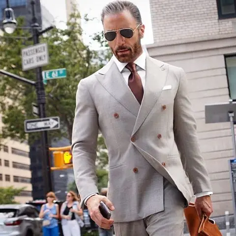 Красивые двубортные мужские костюмы из 3 предметов Костюм Джентльмена свадьба