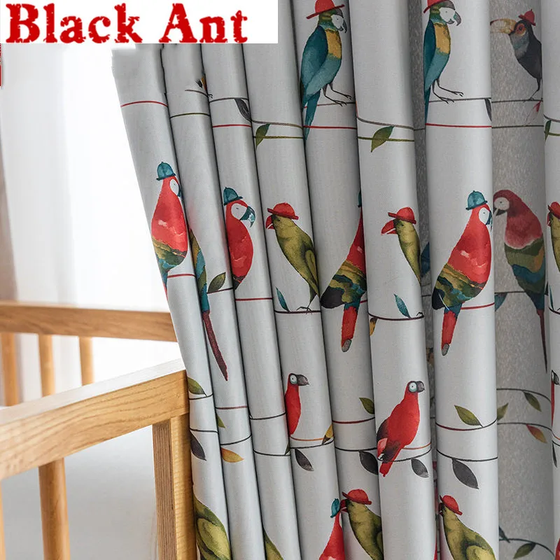 Красочные занавеска &quotптицы&quot для мальчиков детская комната окна плотная