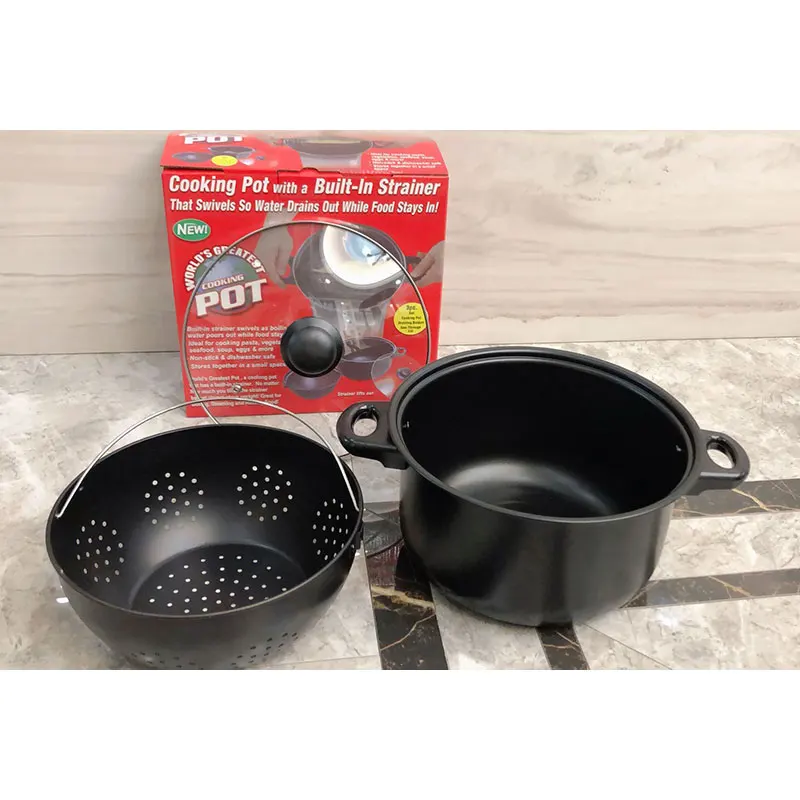 2 в 1 Пособия по кулинарии горшок со встроенным фильтр Еда остается вода стекает