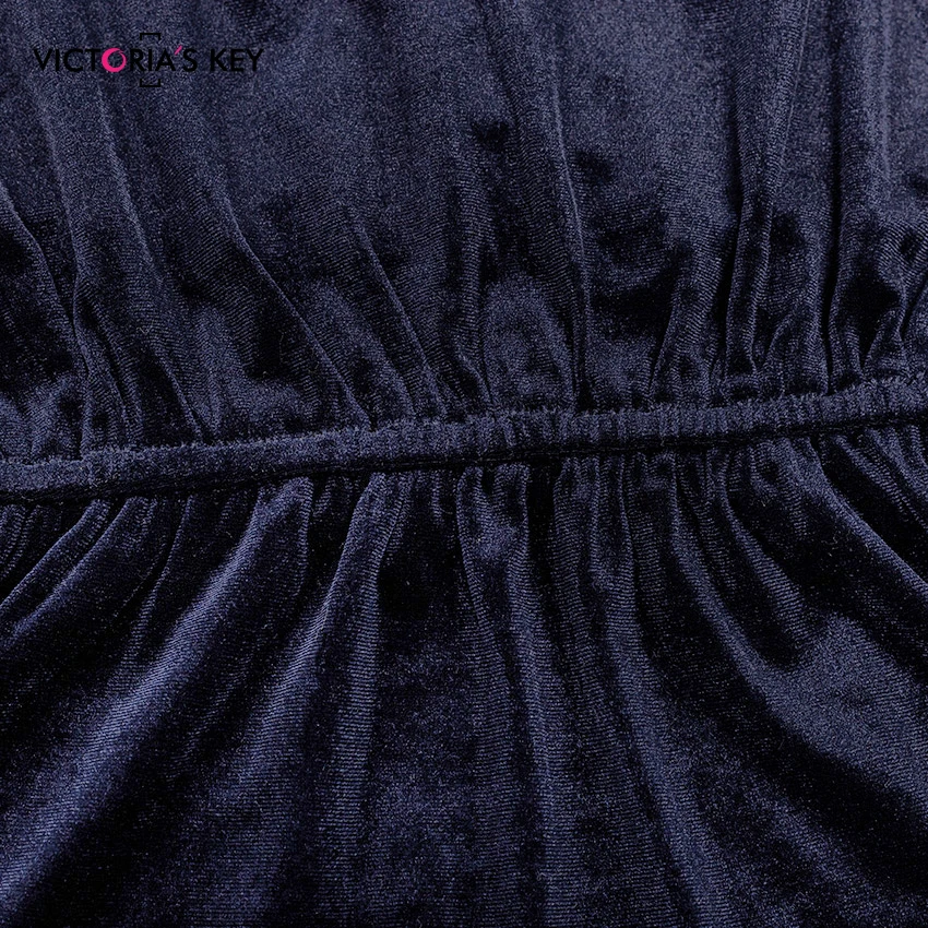 Женский бархатный пижамный комплект Suphis темно-синяя Пижама без рукавов с