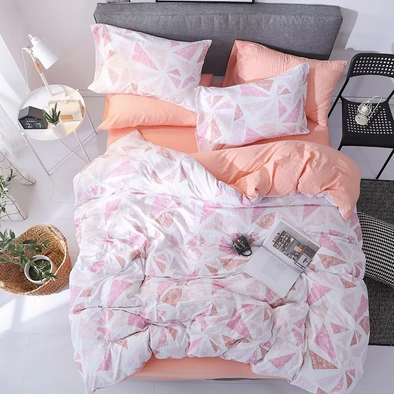 Fashion Stripe Duvet Cover 3/4 Pcs Bedding Set Adult Kids Soft Washed Cotton Bed Linen Single Full Queen King Big Size Bedspread | Дом и сад