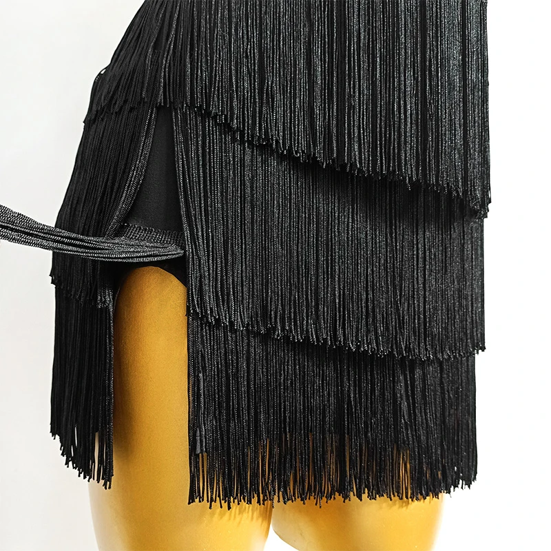 Латинские танцевальные юбки женский танцевальный костюм из нескольких слоев с