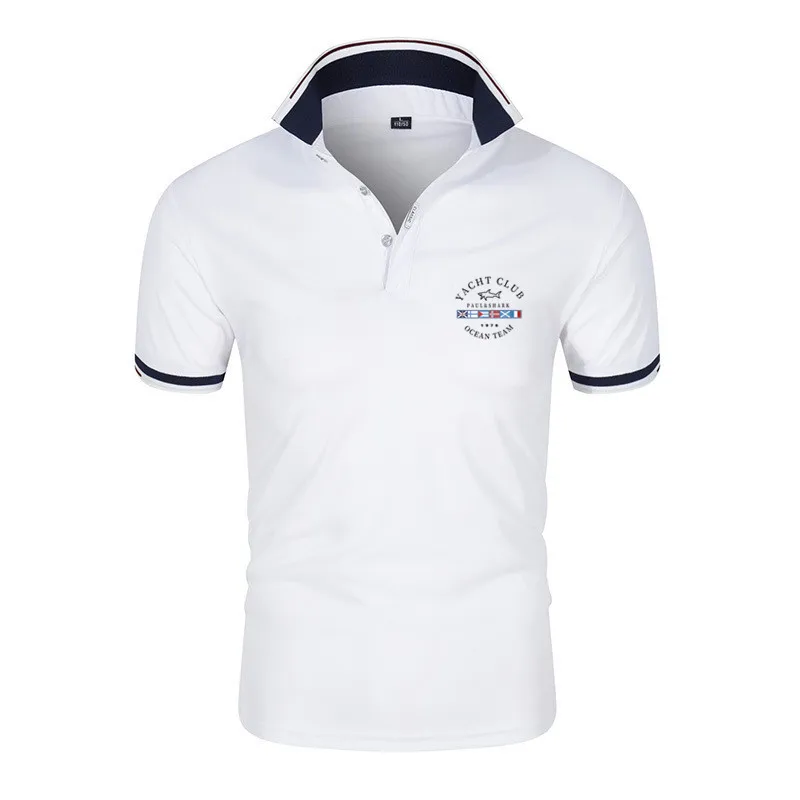 

Polo Shirt Men Summer Stitching Mens Shorts Sleeve Polo Business Clothes Luxury Men Tee Shirt Brand Polos -40